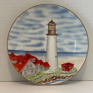 Royal Norfolk Lighthouse Salad Plate 7 5/8" White Collectors *Discontinued